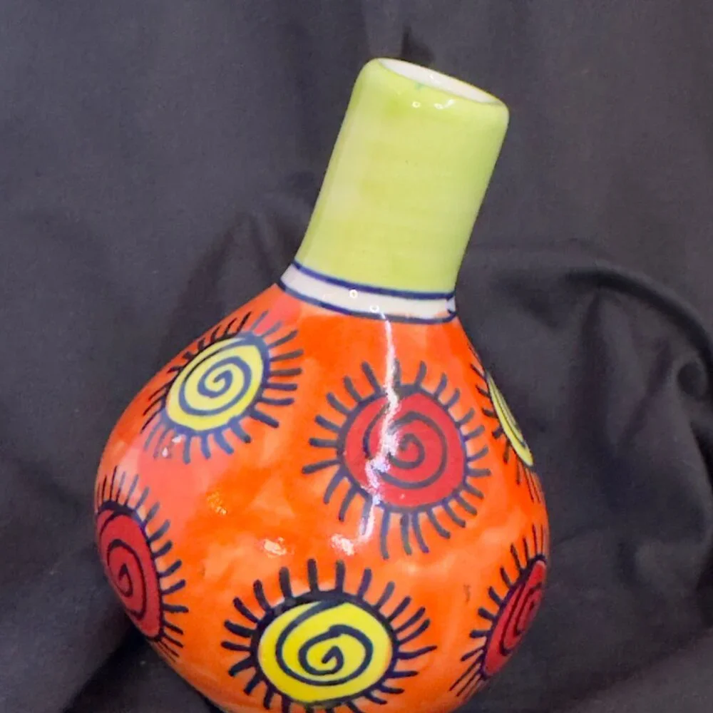 Mini Bud Vase Glossy Orange Green 5